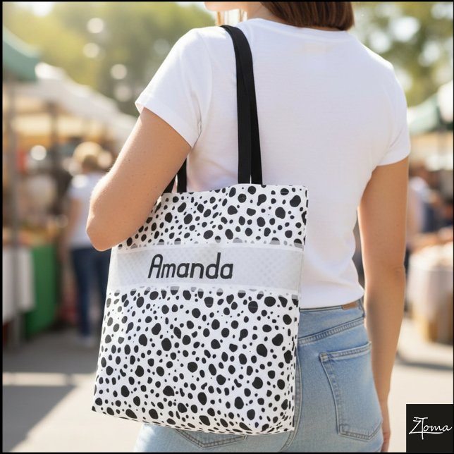 Tote Bag Points dalmatiens avec nom (Créateur téléchargé)