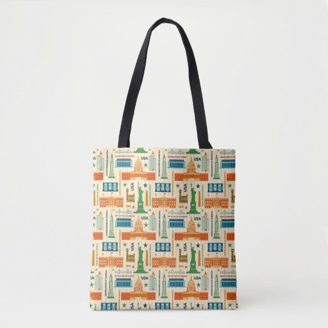 Tote Bag Points de repère des Etats-Unis d'Amérique (Devant)