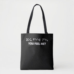 Tote Bag Points en braille Vous Me Sentez Braille Lettres A
