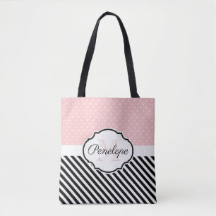 Tote Bag Points et rayures mignons