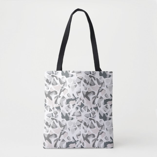 Tote Bag Points gris clair motif Abstrait tacheté (Devant)
