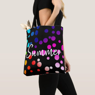 Tote Bag Points néons avec texte d'été