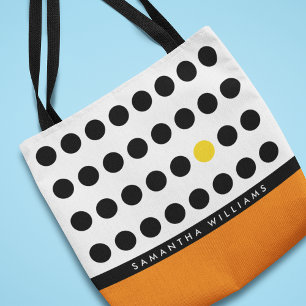 Tote Bag Points noirs orange ludique Personnalisé