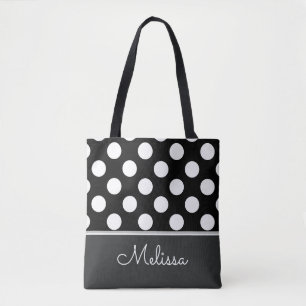 Tote Bag Pois blancs Personnalisé