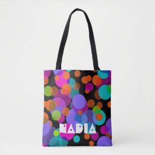 Tote Bag Pois chaos coloré 2 + votre backgr.
