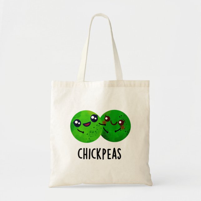 Tote Bag Pois chiches amusant Petit pois de pois de fille (Devant)