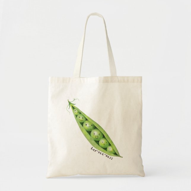 Tote Bag Pois doux mignons dans un touron de pois végétal (Devant)
