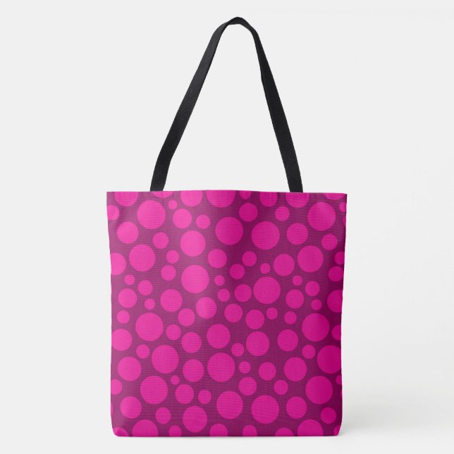 Tote Bag Pois rose cercles point imprimer (Devant)