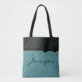 Tote Bag Pois unique de noir de parties scintillantes
