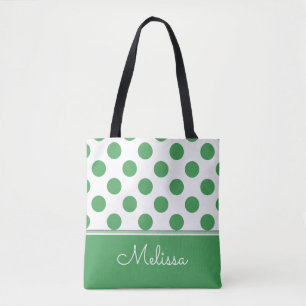 Tote Bag Pois verts Personnalisé
