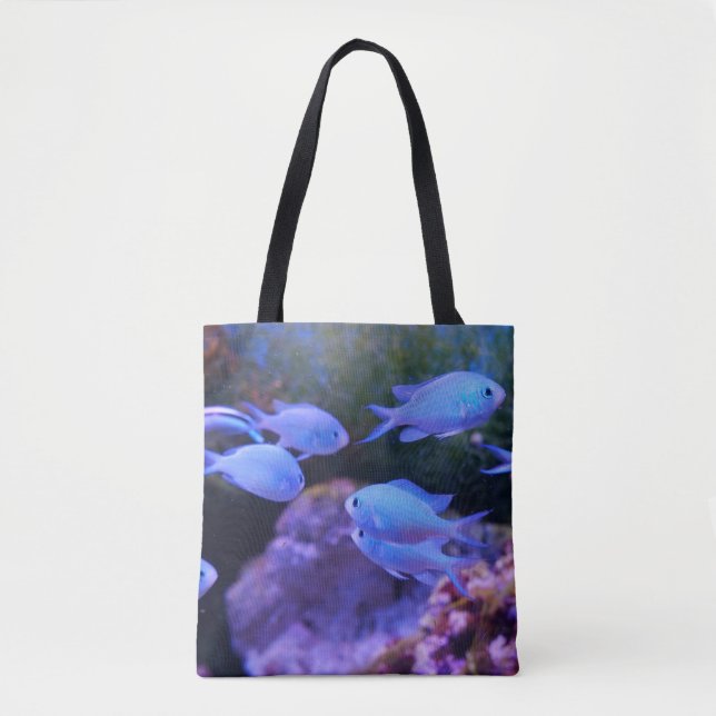 Tote Bag Poisson bleu tropical (Devant)