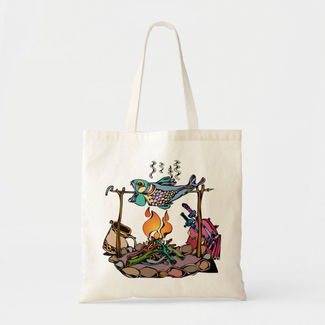 Tote Bag Poisson de feu de camp artistique (Devant)