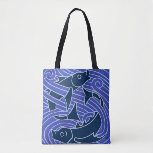 Tote Bag Poisson Gras Baignade Océan Bleu Pêche