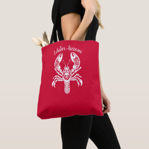 Tote Bag Poisson-homard Coeur Hawaïen-Cerisier Rouge