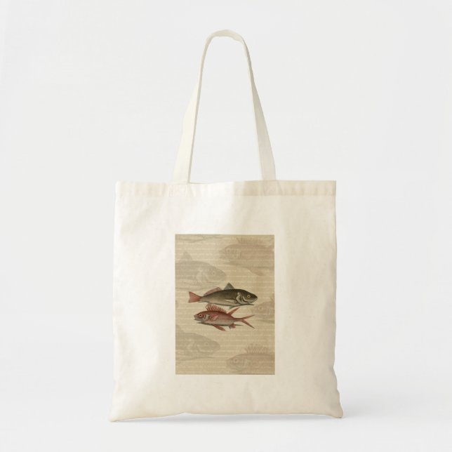 Tote Bag Poisson Perche rouge Art pêcheur (Devant)