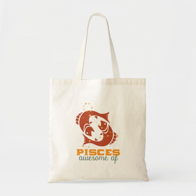 Tote Bag Poissons amusants Zodiac Star Astrologie Awesome A (Devant)
