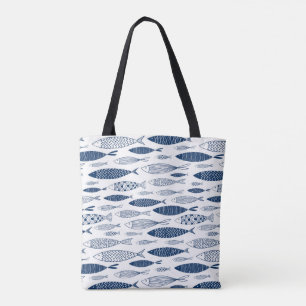 Tote Bag Poissons bleus