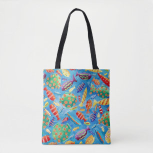 Tote Bag Poissons Tropicaux Vie Marine Sous-Marine Naudtiqu