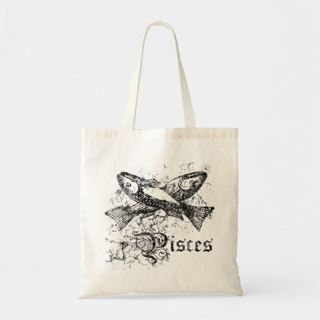 Tote Bag Poissons Zodiac vintages (Devant)