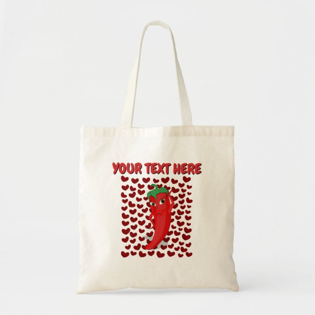 Tote Bag Poivron Chimier Cartographié Avec Texte Personnali (Devant)
