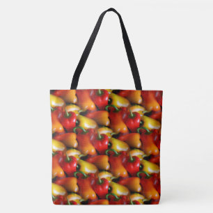 Tote Bag Poivrons rouges et jaunes Fourre-tout