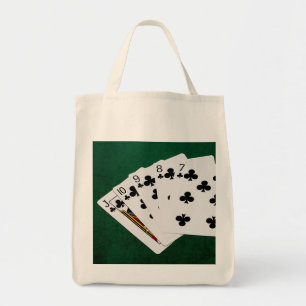 Tote Bag Poker Hands - Straight Flush - Clubs Suit