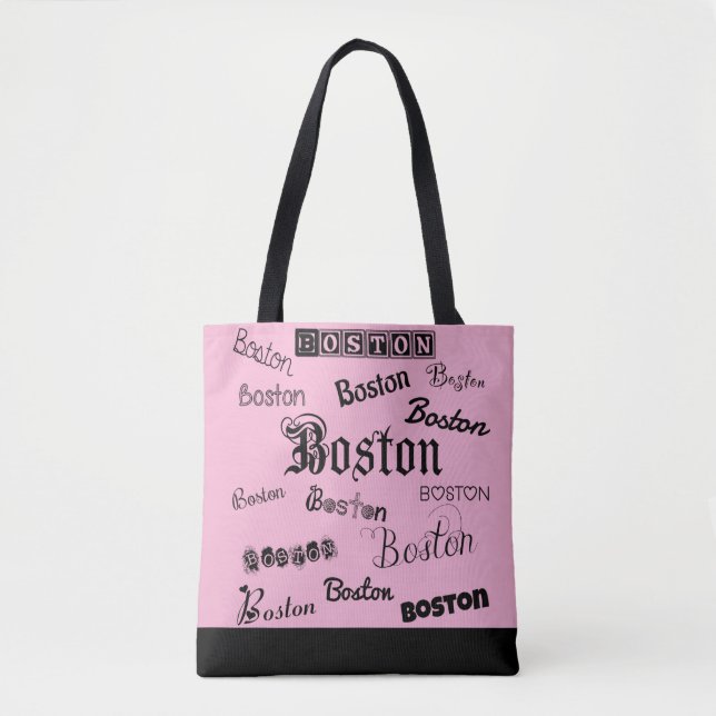 Tote Bag Polices noires de Boston (Devant)