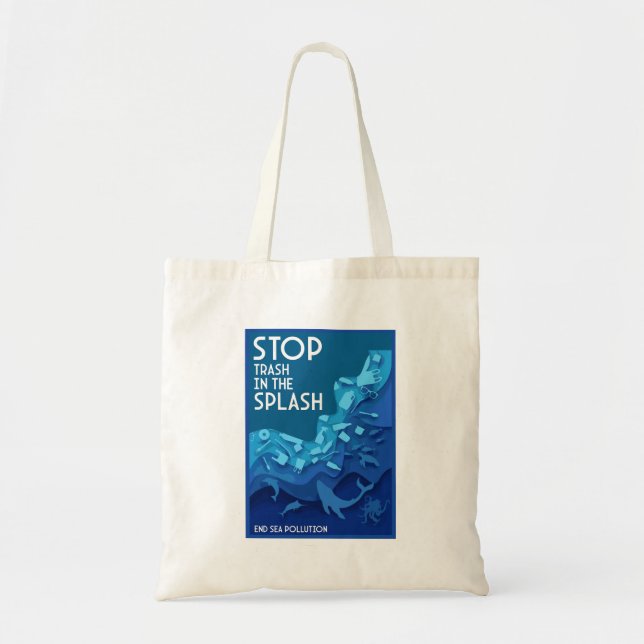Tote Bag Pollution de la mer (Devant)