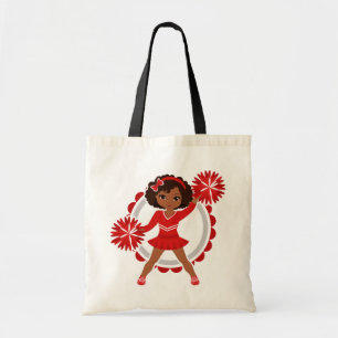 Tote Bag Pom-pom girl - Cute Red African American Cheer