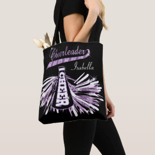 Tote Bag Pom-pom girl de Parties scintillant violet, noir e