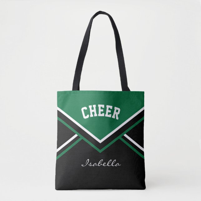 Tote Bag Pom-pom girl vert foncé (Devant)