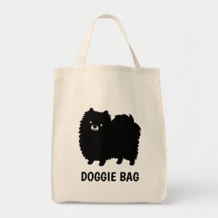Tote Bag Poméranien noir Cartoon mignon chien personnalis