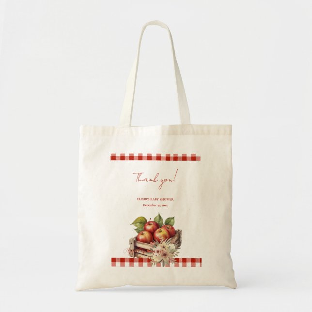 Tote Bag Pomme de mon oeil Baby shower Red Orchard (Devant)