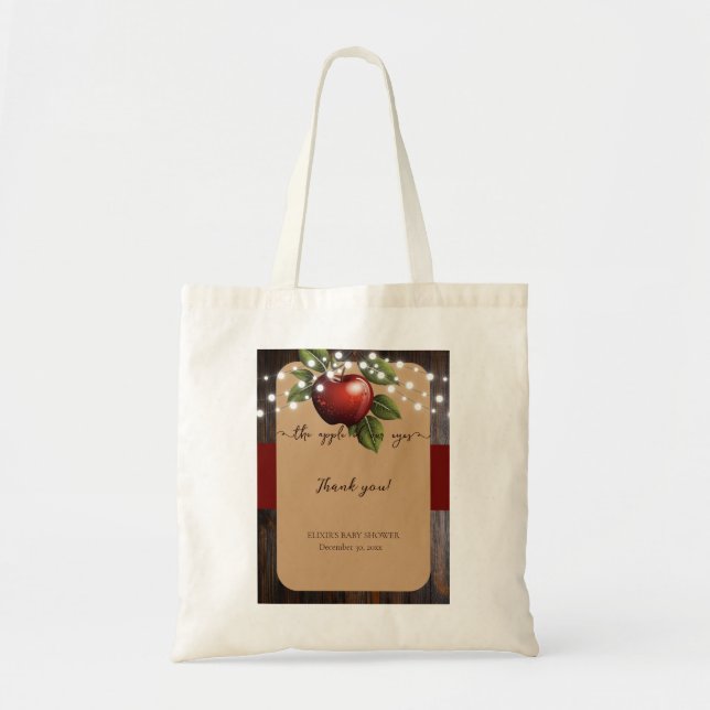 Tote Bag Pomme de notre oeil Baby shower d'automne rustique (Devant)