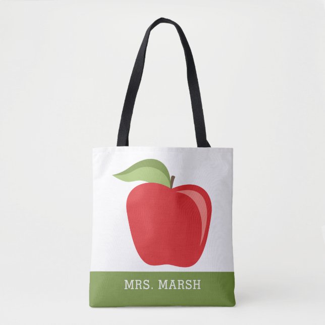 Tote Bag Pomme de professeur personnalisée avec Apple moder (Devant)