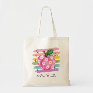 Tote Bag Pomme Pissenlit Aquarelle Personnalisée