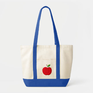 Tote Bag Pomme rouge avec un visage heureux