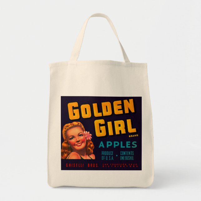 Tote Bag Pommes de fille d'or (Devant)