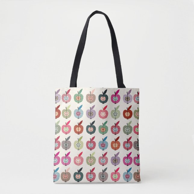 Tote Bag Pommes mignonnes dans le rétro style (Devant)