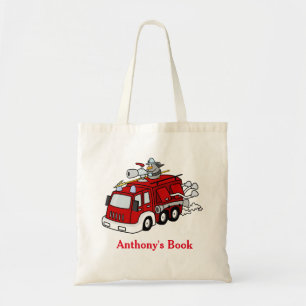 Tote Bag Pompe à incendie nommée personnalisée par enfants