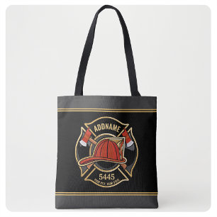 Tote Bag Pompier AJOUTER LE NOM Insigne du service de pompi