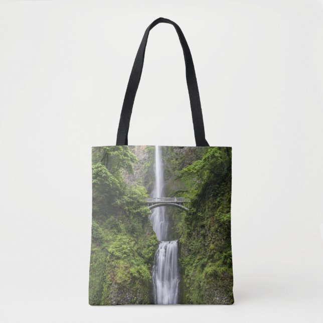 Tote Bag Pont au-dessus de paysage de cascade (Devant)