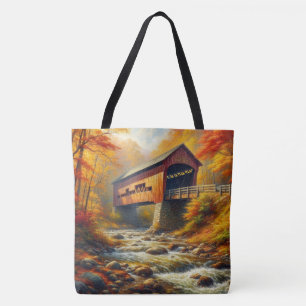 Tote Bag pont couvert d'automne classique