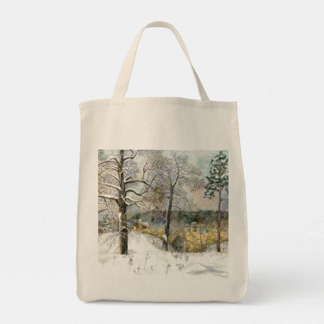 Tote Bag pont d'hiver (Dos)