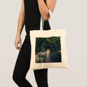 Tote Bag Pont suspendu simple rivière Idrijca, Slovénie