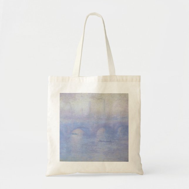 Tote Bag Pont Waterloo, effet Mist par Claude Monet (Devant)