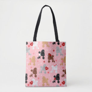 Tote Bag Poodle Valentine Motif