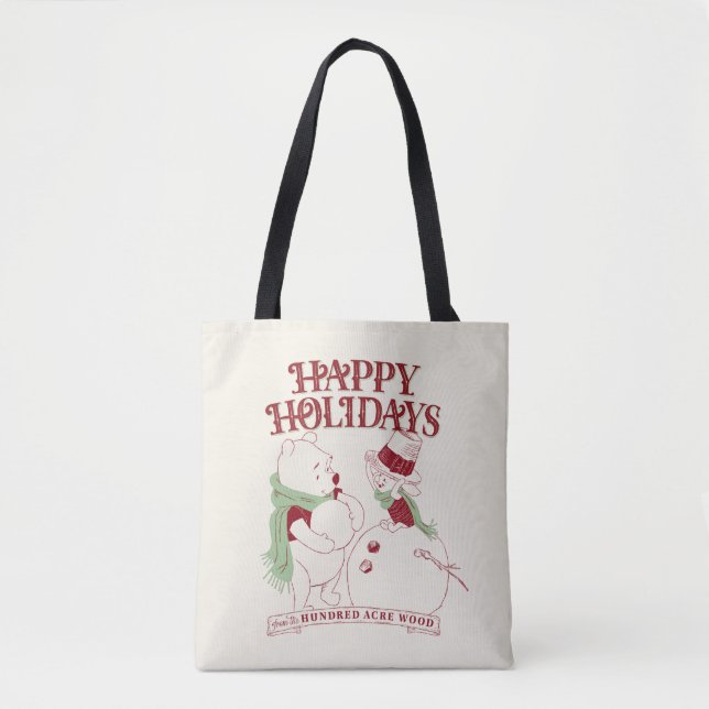 Tote Bag Pooh & Piglet | Joyeuses fêtes (Devant)
