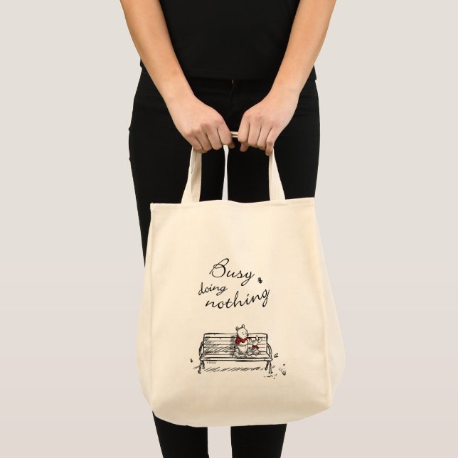 Tote Bag Pooh & Piglet | Occupé Ne rien faire (Devant (produit))