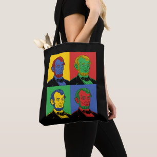 Tote Bag Pop Art Abraham Lincoln